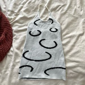 Halter knit mini dress